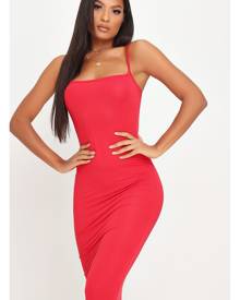 ISAWITFIRST.com Red Basic Cami Midi Dress - 6 / RED