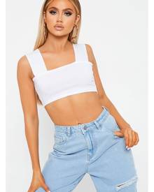 ISAWITFIRST.com White Cotton Cut Out Back Crop Top - 4 / WHITE