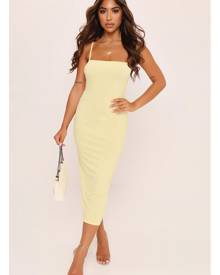 ISAWITFIRST.com Lemon Cami Ribbed Midi Dress - 4 / YELLOW