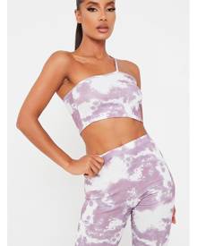 ISAWITFIRST.com Pink Tie Dye Rib One Shoulder Binding Crop Top - 4 / PINK