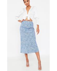 ISAWITFIRST.com Blue Polka Dot Midi Skirt - 4 / BLUE