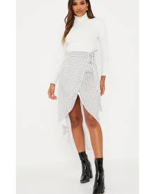 ISAWITFIRST.com Stone Polka Dot Wrap Skirt - 4 / BEIGE