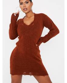 ISAWITFIRST.com Mocha Distressed Hem And Collar Mini Dress - XS / BROWN ISAWITFIRST.com Mocha Distressed Hem And Collar Mini Dress - XS / BROWN