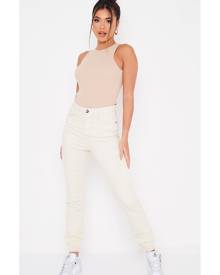 ISAWITFIRST.com Ecru Pocketed Cargo Jeans - XS / BEIGE