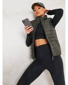 ISAWITFIRST.com Khaki Zip Through Gilet With Front Pockets - XS / GREEN ISAWITFIRST.com Khaki Zip Through Gilet With Front Pockets - XS / GREEN