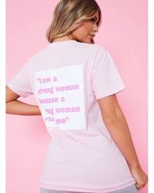 ISAWITFIRST.com Baby Pink Strong Woman Graphic T-Shirt - XS / PINK