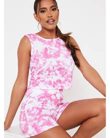 ISAWITFIRST.com Fuchsia Tie Dye Tank Top And Shorts Set - XS / PINK ISAWITFIRST.com Fuchsia Tie Dye Tank Top And Shorts Set - XS / PINK