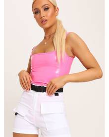 ISAWITFIRST.com White Cargo Utility Belted Shorts - XS / WHITE