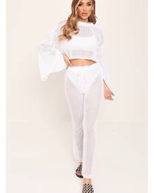 ISAWITFIRST.com CROCHET CO-ORD SET - S/M / WHITE