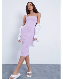 ISAWITFIRST.com Lilac Ribbed Square Neck Cami Midi Dress - 4 / PURPLE