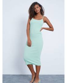 ISAWITFIRST.com Sage Rib Scoop Neck Cami Midi Dress - 4 / GREEN