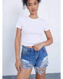 ISAWITFIRST.com White Ruched Side Ribbed Crop Top - 4 / WHITE