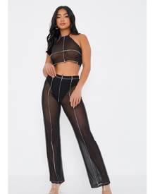 ISAWITFIRST.com Black Petite Exposed Seam Wide Leg Trousers - 4 / BLACK ISAWITFIRST.com Black Petite Exposed Seam Wide Leg Trousers - 4 / BLACK