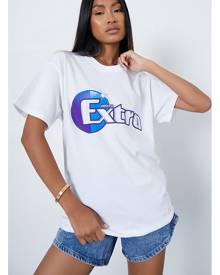 ISAWITFIRST.com White Extra Oversized Graphic T-Shirt - XS / WHITE