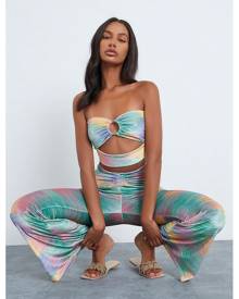 ISAWITFIRST.com Multi Ombre Velour Ring Bandeau Crop Top - 4 / MULTI