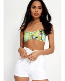 ISAWITFIRST.com Multi Disco Ruched Bandeau Top - 6 / MULTI