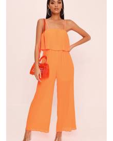 ISAWITFIRST.com Orange Pleated Culotte Jumpsuit - XS / ORANGE