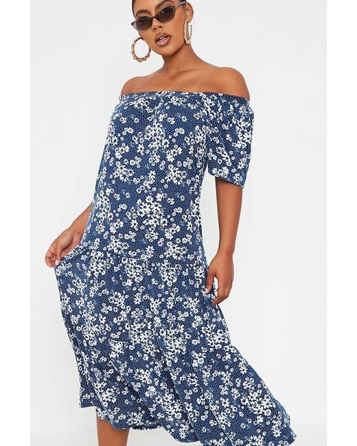 off the shoulder floral dress