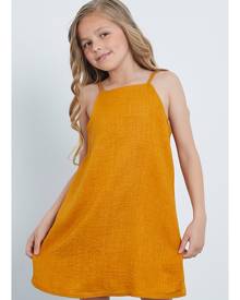 ISAWITFIRST.com Mustard Children's Linen Strappy A-Line Dress - 3-4 / YELLOW