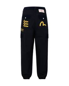 Evisu Seagull and Logo Embroidery Cargo Pants