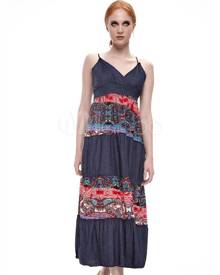 milanoo.com Boho Summer Dress Women Tribal Style Long Slip Dress