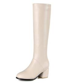 ecru knee high boots