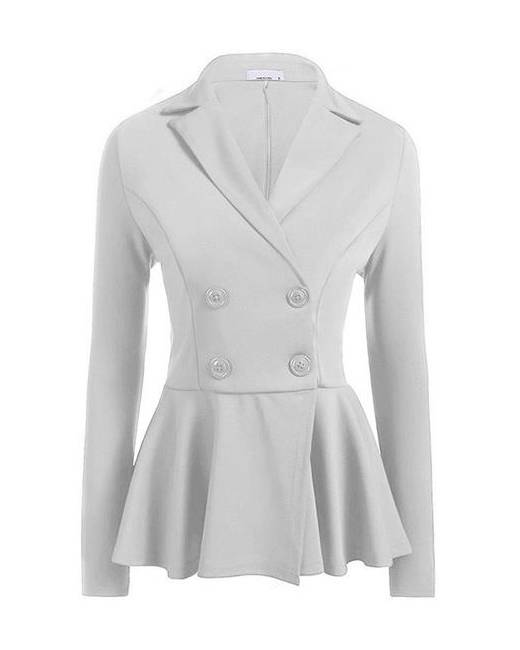 white peplum coat