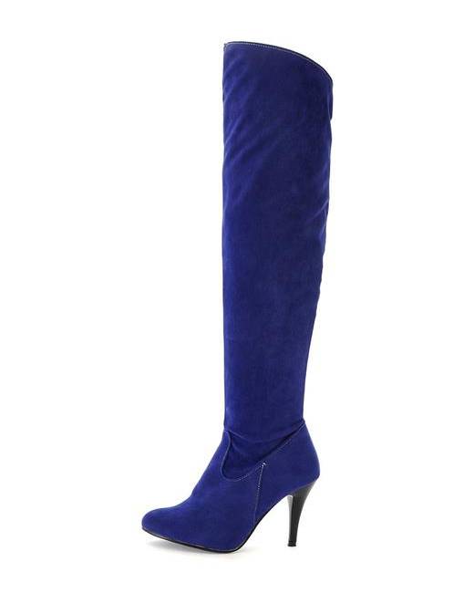 blue calf length boots