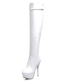 off white thigh high boots