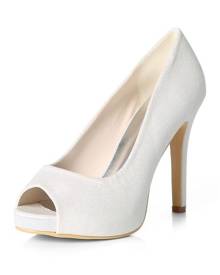 white peep toe heels