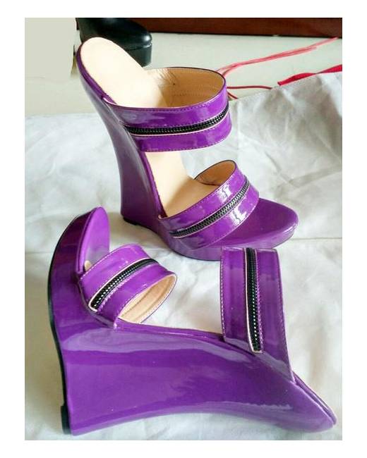 Purple platform online wedges