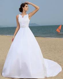 milanoo.com Fashion A-line Satin Wedding Dress For Bride