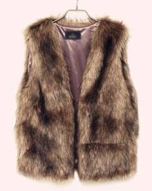 milanoo.com Milanoo Women Faux Fur Vest Camel Coat Sleeveless Faux Fur Jacket milanoo.com Milanoo Women Faux Fur Vest Camel Coat Sleeveless Faux Fur Jacket