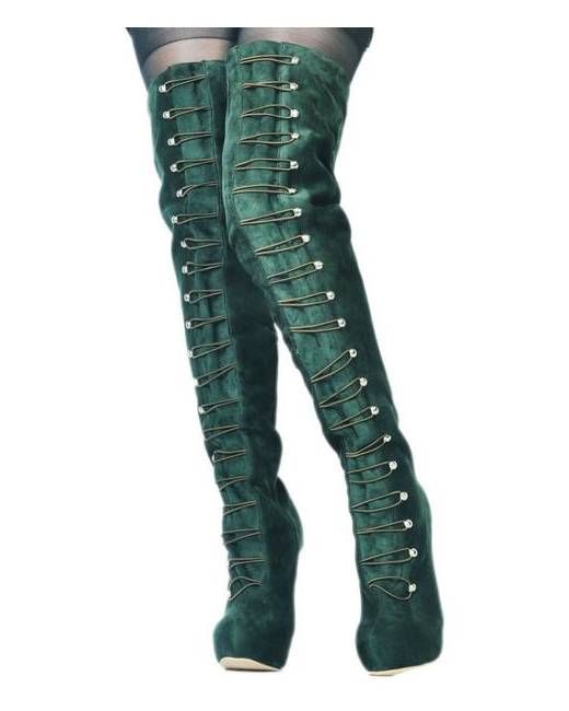 Hunter green sale thigh high boots