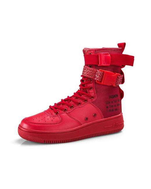mens red platform boots