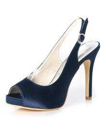 milanoo.com Milanoo Purple Mother Shoes Satin Peep Toe Slingbacks Wedding Shoes High Heel Wedding Guest Shoes