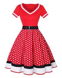 pois red dress for woman Red vintage pois dress red woman dress for summer black and red dress woman vintage transparent dress vintage