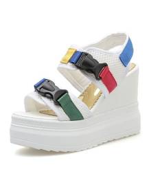milanoo.com Womens Sandals White Open Toe Platform Wedge Heel Sandal Shoes milanoo.com Womens Sandals White Open Toe Platform Wedge Heel Sandal Shoes