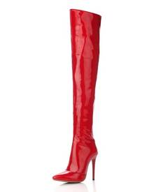 red knee high boots cheap