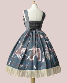 milanoo.com Milanoo Gothic Lolita JSK Dress Infanta Skeleton Bows Burgundy Lolita Jumper Skirts
