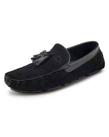 milanoo.com Milanoo Mens Tassel Moccasin Loafers Slip-On Round Toe Suede Driving Shoes