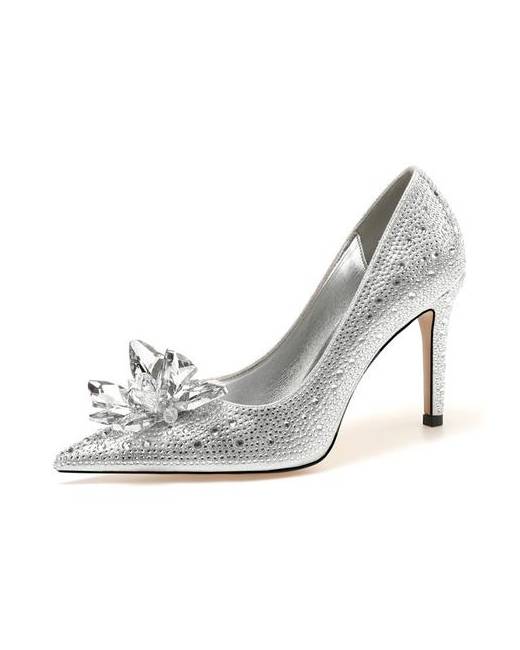 silver pumps ladies