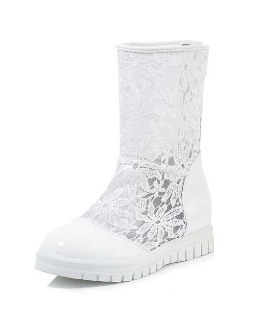 White hot sale wedge booties