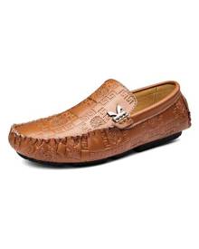 milanoo.com Milanoo Mens Moccasin Loafers Slip On Driving Shoes In Brown