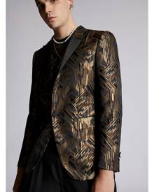 DSQUARED2 Men Blazer Bronze Size 34 90% Polyester 10% Metallic Fiber