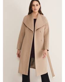 nicci belted wool trench coat