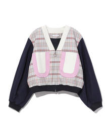 GAYEON LEE Cropped contrast plaid jacket