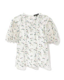 MARKUS LUPFER Sheer floral puff sleeve blouse
