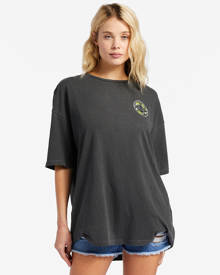 Billabong Kamea Monstera Diamond Oversized T-Shirt for Women Black