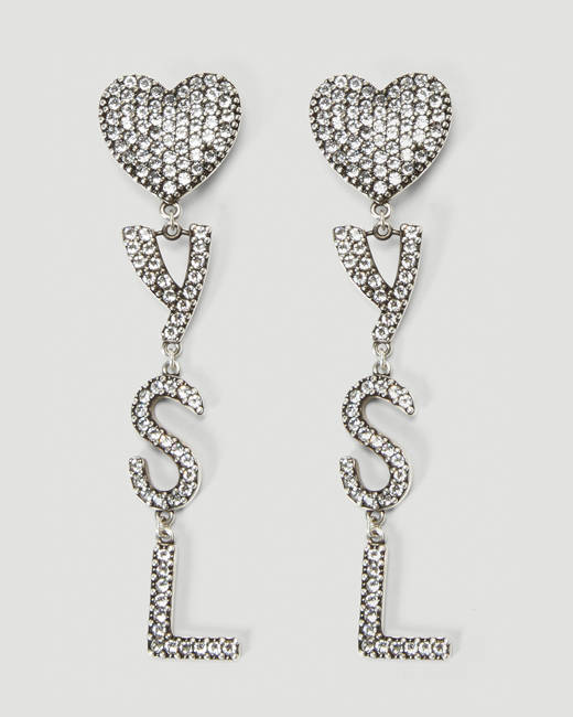 Vintage Yves Saint Laurent YSL Diamante Logo Statement Earrings For Sale at  1stDibs | ysl earrings, ysl jewellery, ysl earings